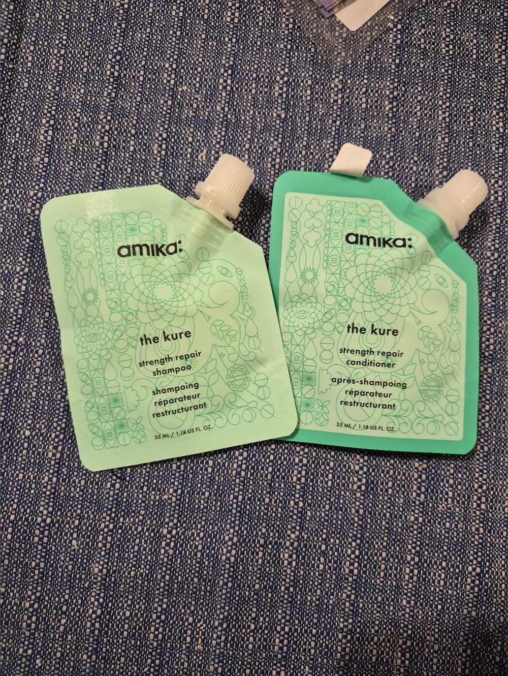 amika The Kure Strength Repair Shampoo & Conditioner Pouch Duo